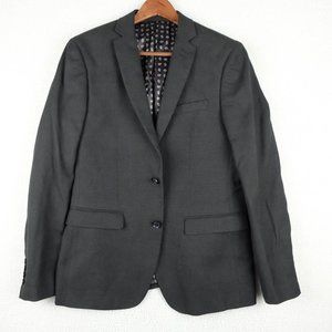Vintage Blazer Mens 38R Black Two Button Double Vented Textured Formal Wedding